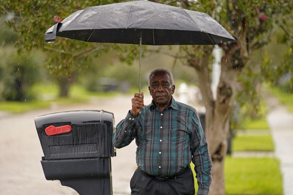 Press Robinson poses for a photo at his home in Baton Rouge, La., Wednesday, Aug. 24, 2022. When he registered to vote in 1963 he was handed a copy of the U.S. Constitution, told to read it aloud and interpret it. Robinson and activists say that Black voter voices and access to fair representation are once-again being restrained — this time, in the form of political boundaries fashioned by mainly white and Republican-dominated legislatures. (AP Photo/Gerald Herbert)