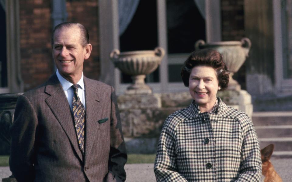 Queen Elizabeth II and Prince Philip, Duke of Edinburgh, celebrating 30 years reign while visiting Balmoral, Scotland, 6th February 1982 - Hulton Royals Collection