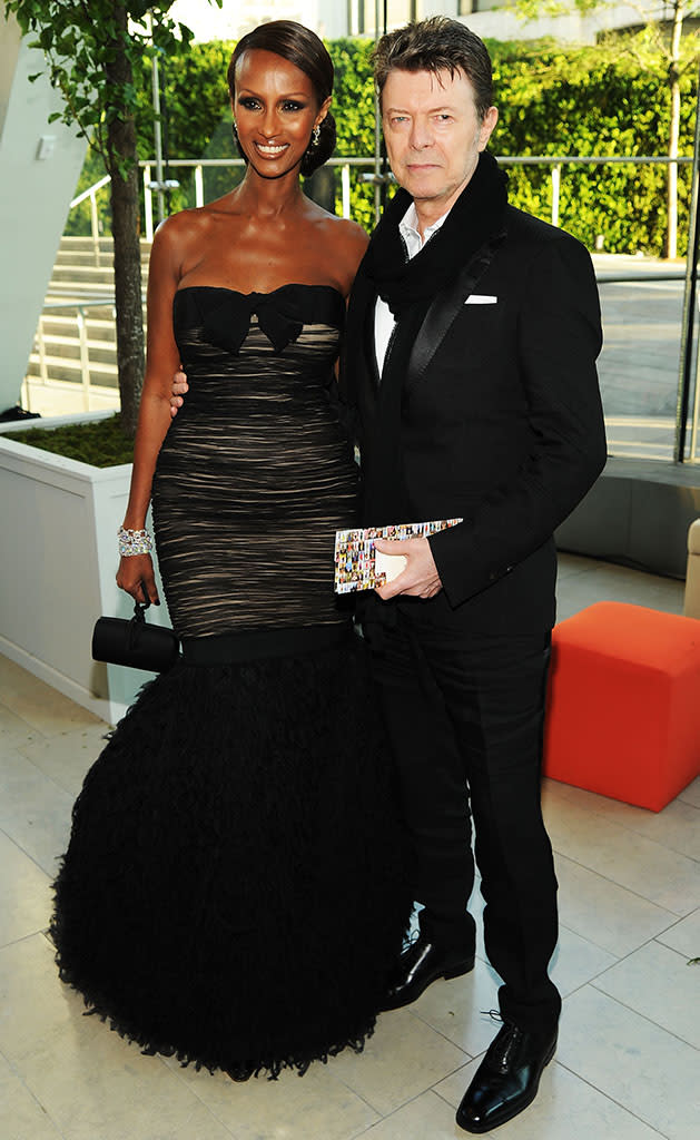 Model Iman (L) and musician David Bowie attend the 2010 CFDA Fashion Awards at Alice Tully Hal