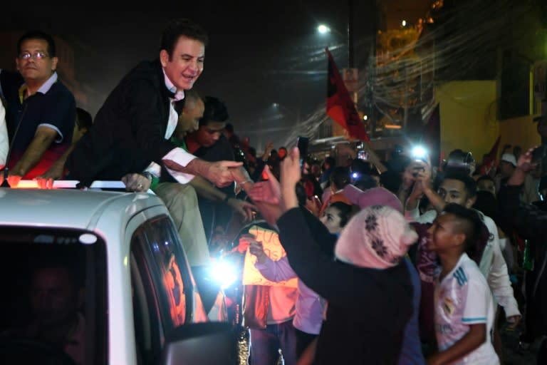 Defeated Honduran opposition presidential candidate Salvador Nasralla leads a caravan of vehicles in a protest