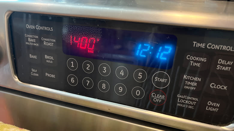 oven display preheat setting