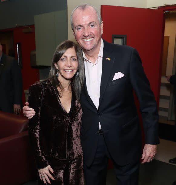 New Jersey Governor Phil Murphy and wife Tammy Murphy attends the Montclair Film Presents: An Evening With Stephen Montclair Film Presents: An Evening With Stephen Colbert + Julia Louis-Dreyfus at NJPAC on December 07, 2019 in Newark, New Jersey.