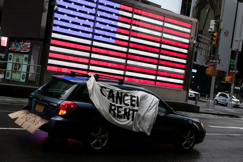 Demonstrators hold May Day protests in Manhattan, New York City