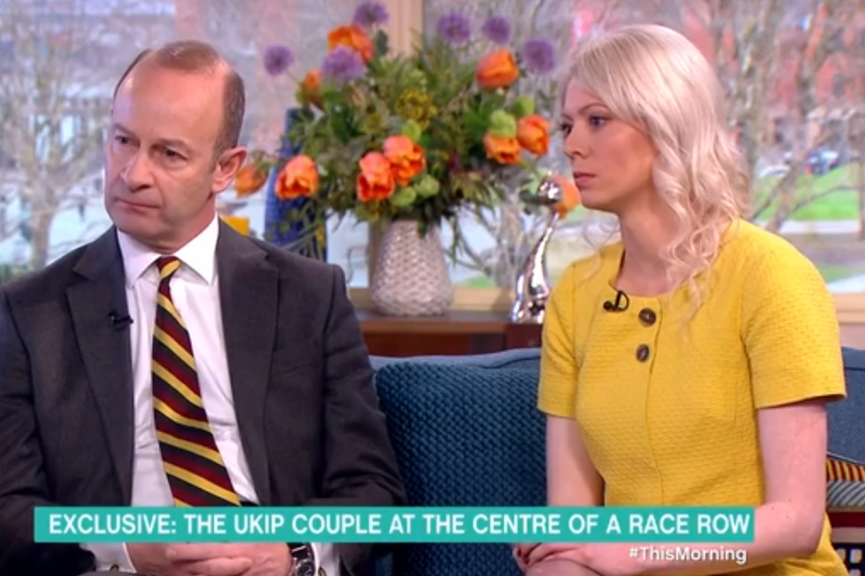 Car crash interview: Henry Bolton and Jo Marney were confronted on the This Morning sofas (ITV)
