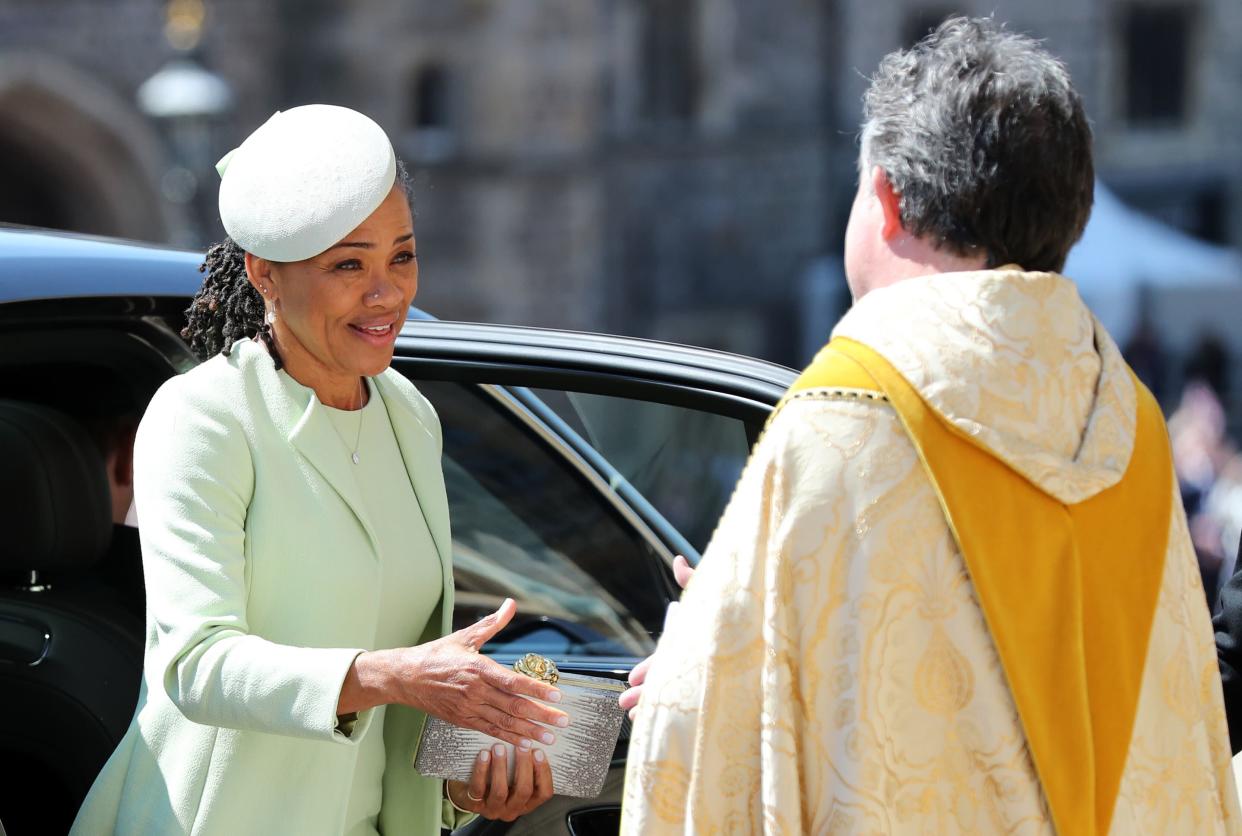 Doria Ragland arriving at Meghan and Harry's wedding last year [Photo: PA]