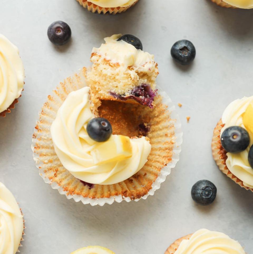 <p>We've taken everyone's favourite spring flavours, and turn them into the tastiest little <a href="https://www.delish.com/uk/cooking/recipes/g36428052/cupcake-recipes/" rel="nofollow noopener" target="_blank" data-ylk="slk:cupcakes;elm:context_link;itc:0;sec:content-canvas" class="link ">cupcakes</a>. Ready in under an hour, these sweet treats are perfect for <a href="https://www.delish.com/uk/cooking/recipes/g30764830/easter-recipes/" rel="nofollow noopener" target="_blank" data-ylk="slk:Easter;elm:context_link;itc:0;sec:content-canvas" class="link ">Easter</a>.</p><p>Get the <a href="https://www.delish.com/uk/cooking/recipes/a39435759/lemon-blueberry-cupcakes/" rel="nofollow noopener" target="_blank" data-ylk="slk:Lemon & Blueberry Cupcakes;elm:context_link;itc:0;sec:content-canvas" class="link ">Lemon & Blueberry Cupcakes</a> recipe.</p>