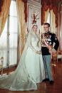 <p>Talk about fit for a princess! One of the most iconic and elegant bridal gowns of all time, Grace Kelly's dress was so influential that even Kate Middleton reportedly took inspiration from it. Worn during her wedding to Prince Rainier III of Monaco, it was also designed by Helen Rose.</p><p><strong>RELATED</strong>: <a href="https://www.goodhousekeeping.com/beauty/fashion/g4719/grace-kelly-wedding-gown/" rel="nofollow noopener" target="_blank" data-ylk="slk:10 Hidden Details You Didn't Know About Grace Kelly's Wedding Dress;elm:context_link;itc:0;sec:content-canvas" class="link ">10 Hidden Details You Didn't Know About Grace Kelly's Wedding Dress</a></p>