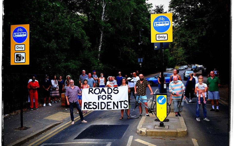 Residents in Crystal Palace protesting against new road closures  - Andy Blackmore/Triangle News