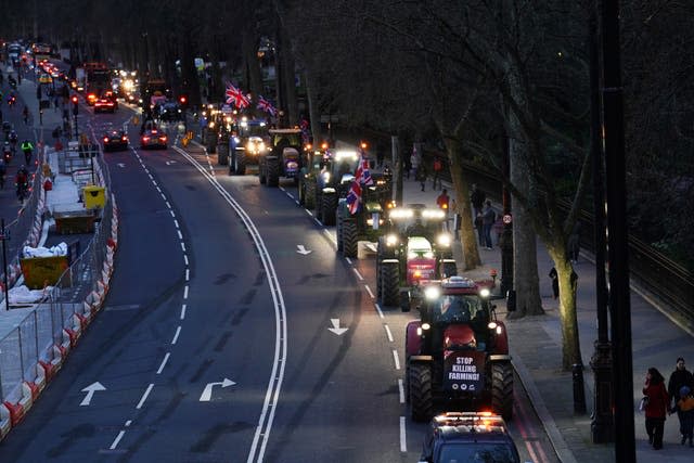 The protest aims to raise awareness of the difficulties for the British farming industry