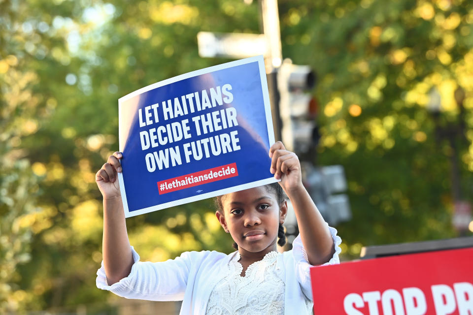 Haiti protest.