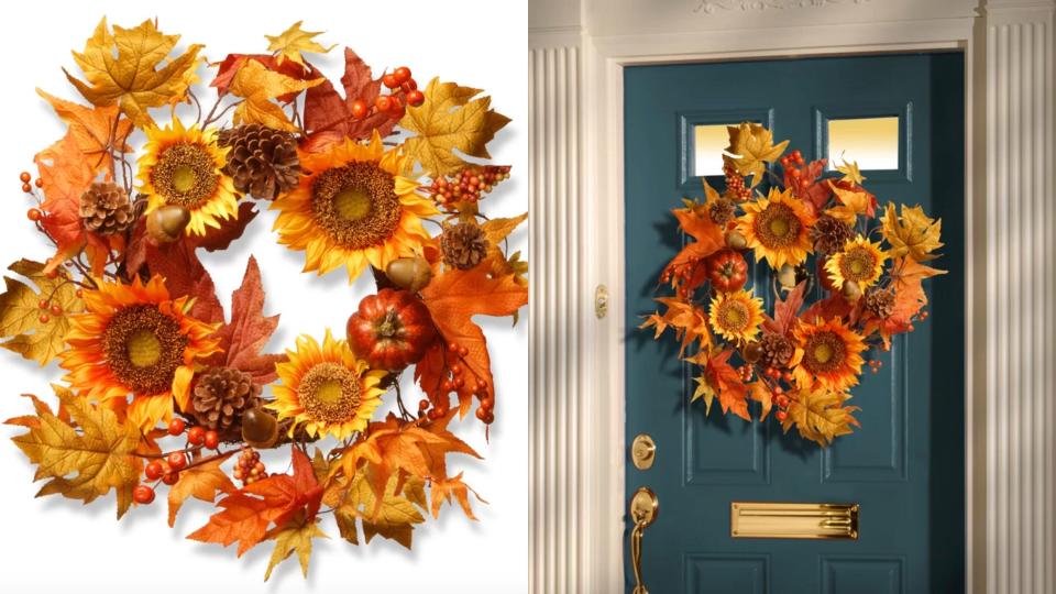 A pop of autumn color for your door.