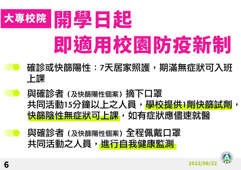 ▲教育部說明校園防疫新制。（圖／教育部）