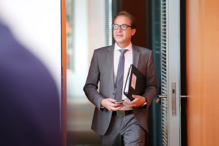 German Transport Minister Alexander Dobrindt attends the weekly cabinet meeting at the Chancellery in Berlin, Germany July 19, 2017. REUTERS/Axel Schmidt