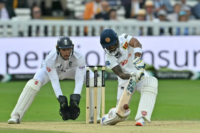 Keeping up: England's Jamie Smith behind the stumps as Sri Lanka's Pathum Nissanka bats in the second Test at Lord's in August (Glyn KIRK)