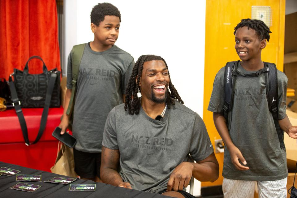 Asbury Park native Naz Reid, who plays with the Minnesota Timberwolves, attends a basketball clinic help local youth. Reid signs autographs for the kids at the end of the clinic.
Neptune City, NJ
Tuesday, August 8, 2023