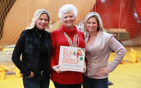 From left to right: Chanda Bell, Carol Aebersold and Christa Pitts, the family behind Elf on the Shelf - Credit: Taylor Hill/Getty Images North America