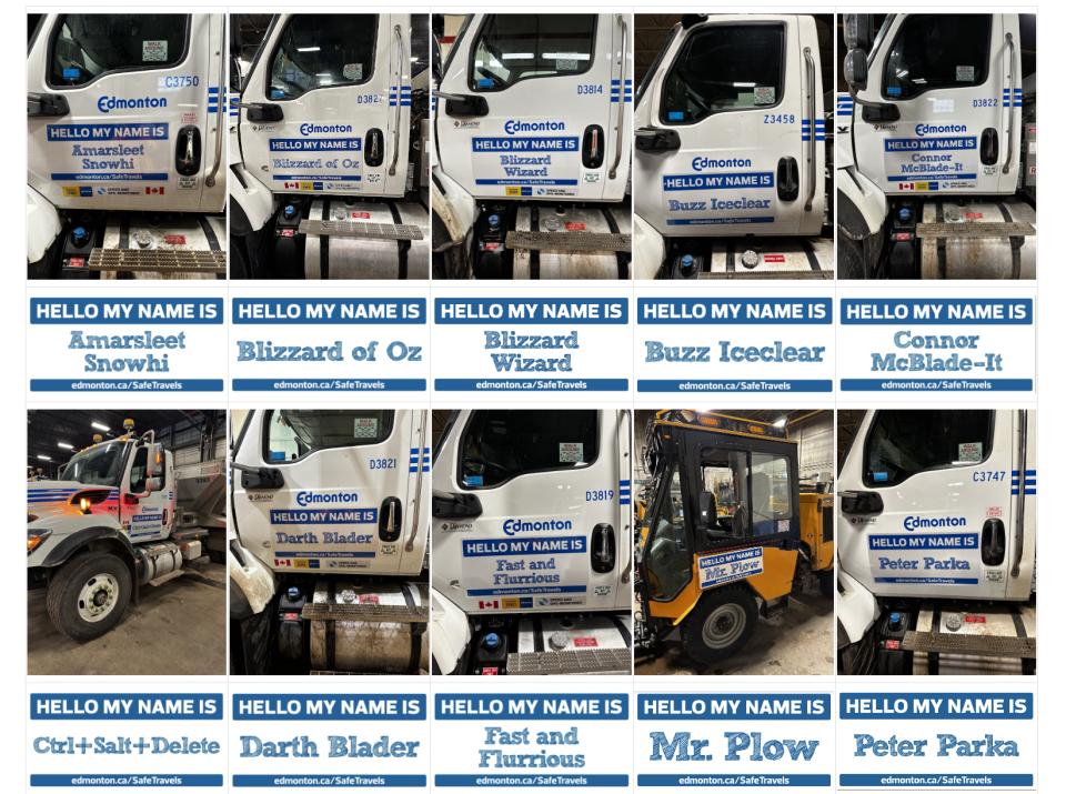 From Peter Parka to Blizzard of Oz, Edmonton's fleet of snow plows have some very punny names.