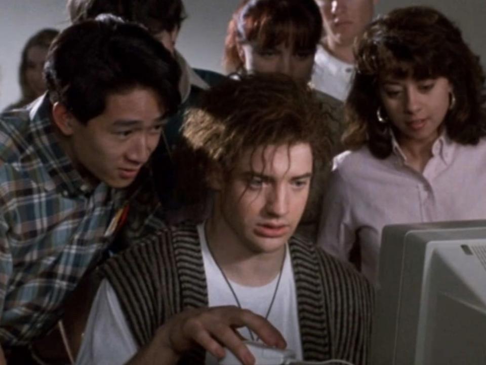 Ke Huy Quan and Brandon Fraser in "Encino Man" 1992