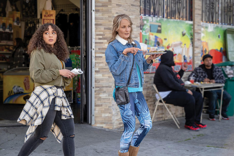 Jasmine Cephas Jones and Helen Hunt on Starz’s Blindspotting. - Credit: Courtesy of Starz