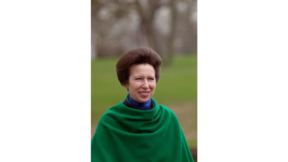 Princess Anne in a green coat