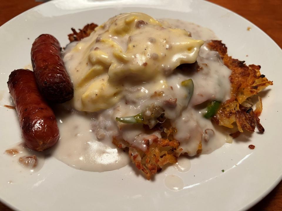 Loaded hash browns at The Club Car are one of the specialty breakfast items.
