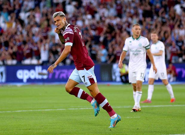 The Argus: West Ham Gianluca Scamacca scored his first goal for the club against Viborg