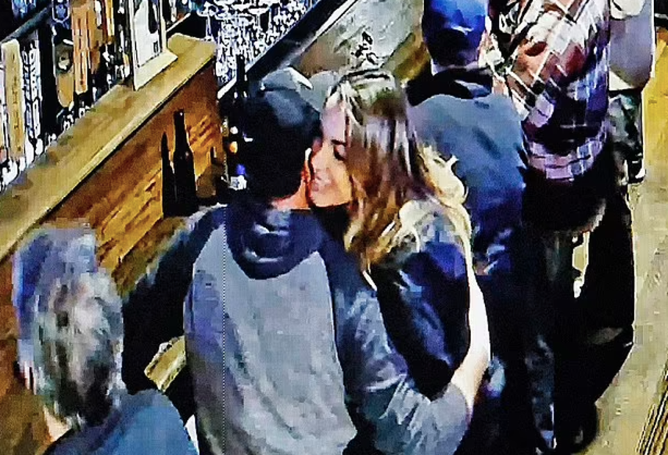 Footage shows Karen Read hugging and kissing her boyfriend John O'Keefe (AP)