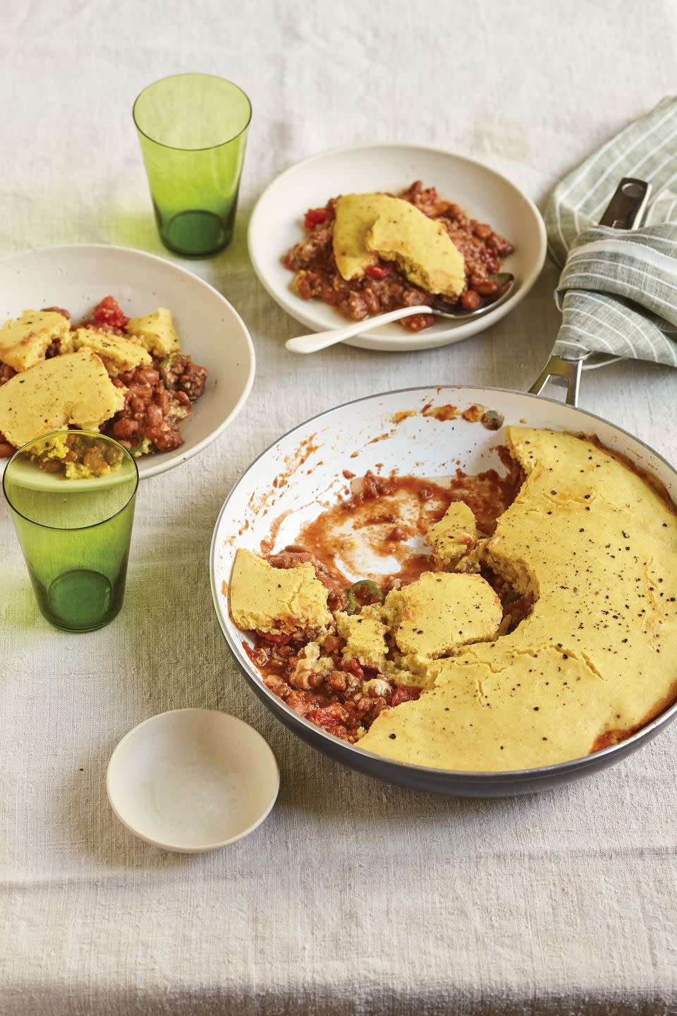 Weeknight Beef And Bean Casserole With Cornbread Topping