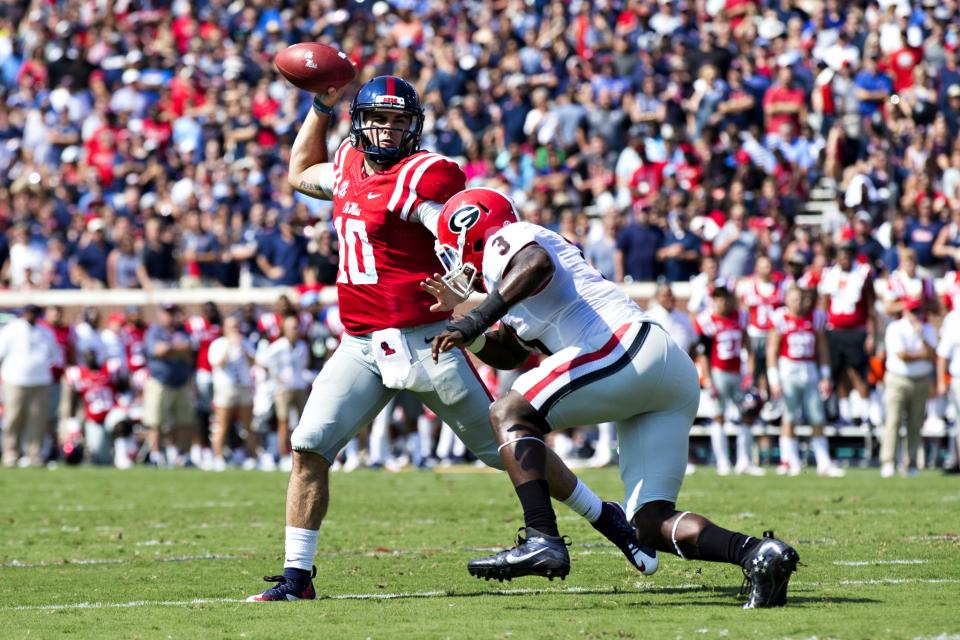 Chad Kelly was 19-25 for 292 yards passing and two TDs vs. Georgia (Getty). 