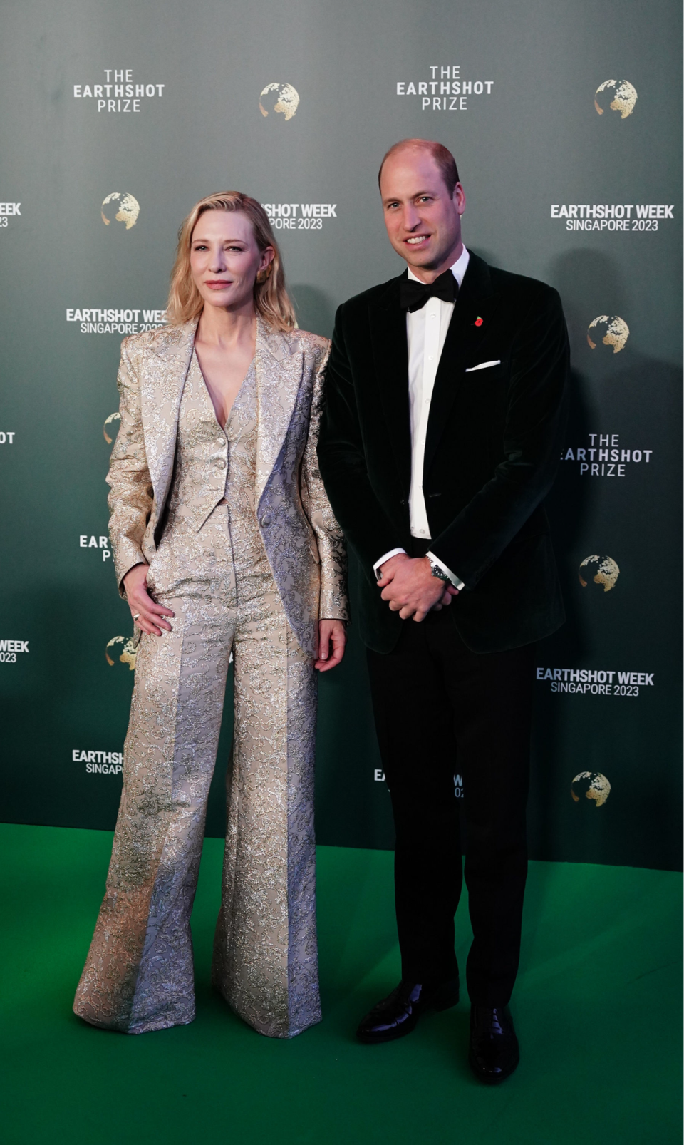 Prince William with Cate Blanchett at the Earthshot Week in Singapore (PA)