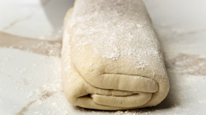 Log of puff pastry dough