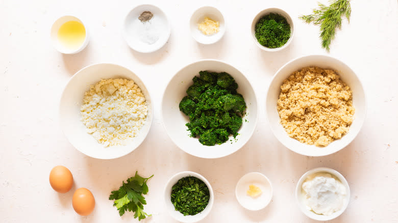 ingredients for spinach quinoa balls 