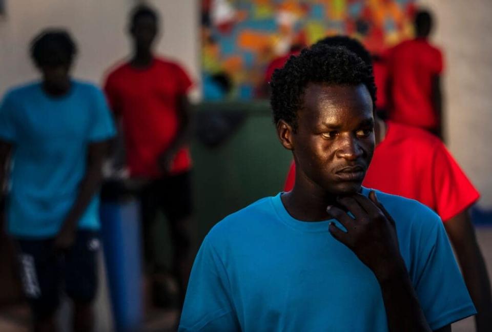 A Sudanese migrant is pictured in the temporary centre for immigrants and asylum seekers in the Spanish enclave of Melilla, near the Moroccan city of Nador, on June 25, 2022. (Photo by FADEL SENNA / AFP) (Photo by FADEL SENNA/AFP via Getty Images)