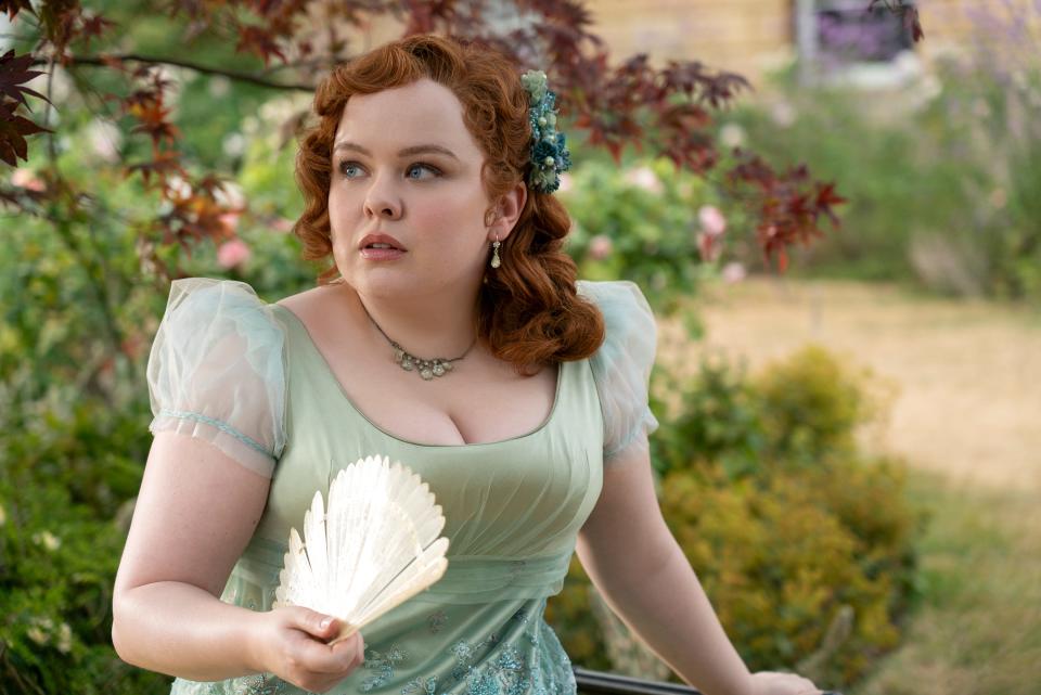 Nicola Coughlan as Penelope Featherington in "Bridgerton" Season 3.