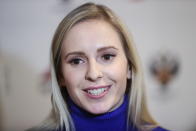 <p>Galina Arsenkina of the Russian national curling team, leaving for the 2018 Winter Olympic Games, attends a departure ceremony at the Pioner cinema. Sergei Savostyanov/TASS (Getty) </p>