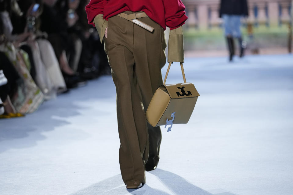 The Tory Burch collection is modeled during Fashion Week, Monday, Feb. 13, 2023, in New York. (AP Photo/Mary Altaffer)