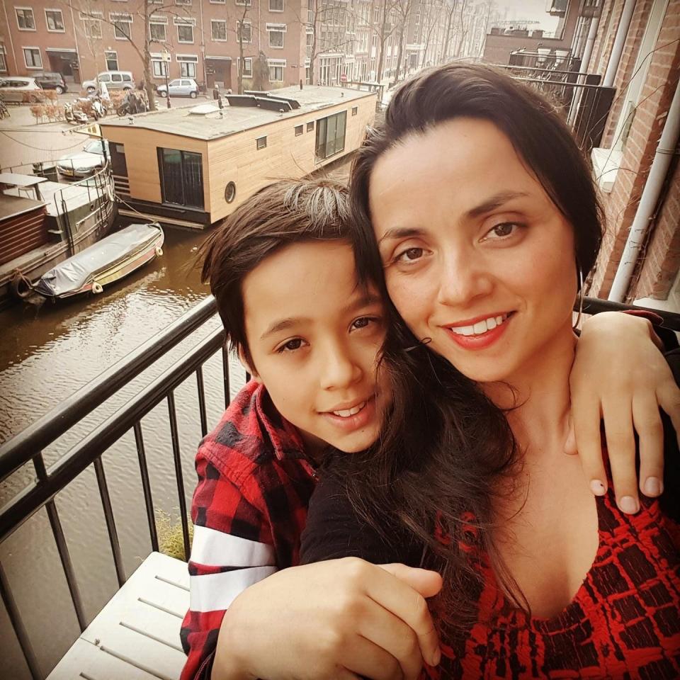 Xiomara, pictured with her son Joaquin in the Netherlands. (Courtesy: Diana)