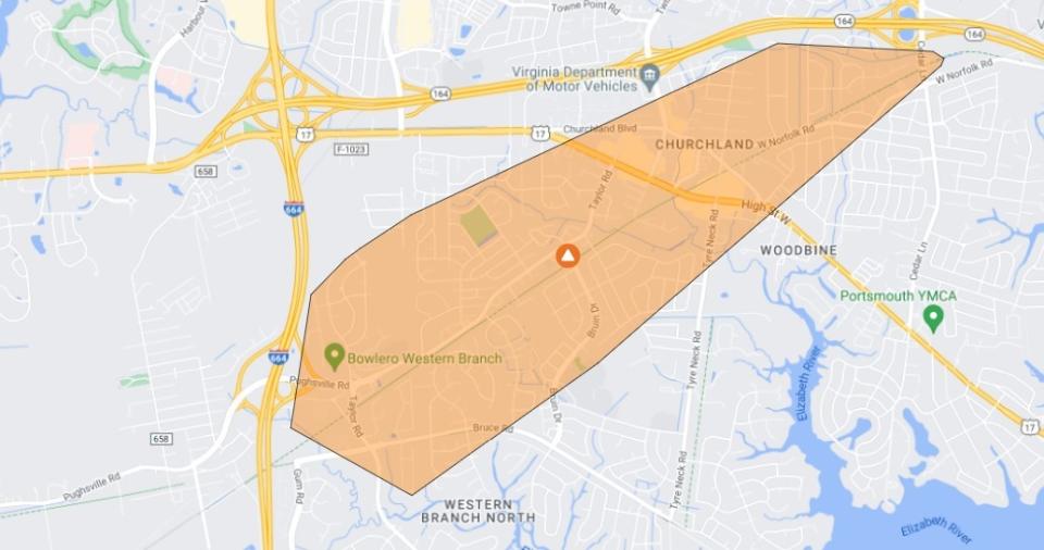 Power outage map (Courtesy: Dominion Energy)