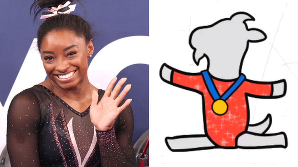 Simone Biles and Goldie the goat emoji