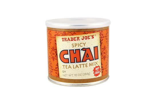 Spicy Chai Tea Latte Mix We’re not usually fans of drinks that start as a powder, but this chai latte mix is just as good as what you would buy at your local coffee shop, except you don’t have to leave the house.