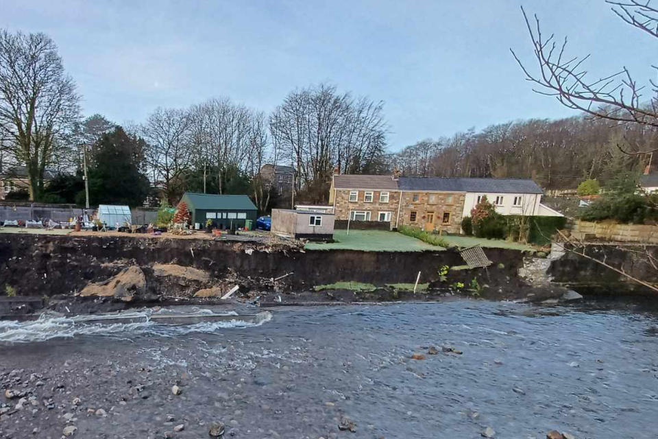 The gardens collapsed following a landslide. (Catrin Phillips / SWNS)