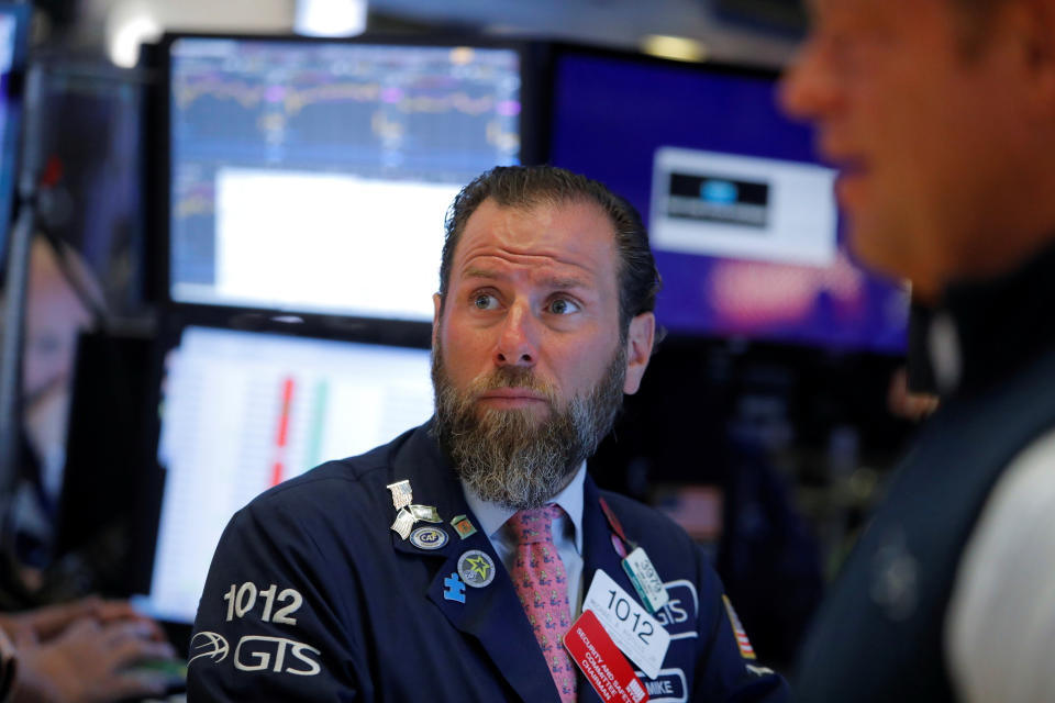 A trader works on the trading floor at the New York Stock Exchange (NYSE) in New York City, U.S., September 3, 2019. REUTERS/Andrew Kelly