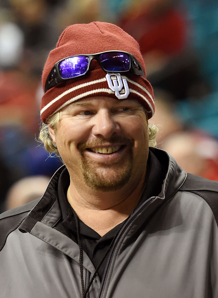 LAS VEGAS, NV - DECEMBER 20:  Recording artist Toby Keith attends a game between the Oklahoma Sooners and the Washington Huskies during the 2014 MGM Grand Showcase basketball event at the MGM Grand Garden Arena on December 20, 2014 in Las Vegas, Nevada.  (Photo by Ethan Miller/Getty Images)