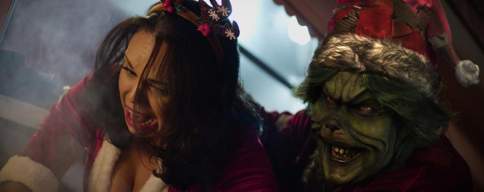 David Howard Thornton (right) plays a Grinch-y slasher villain in the holiday horror movie "The Mean One."