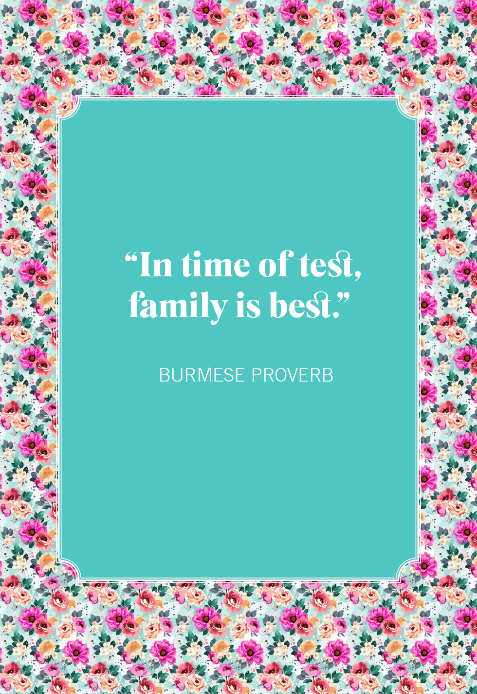 family quotes burmese proverb