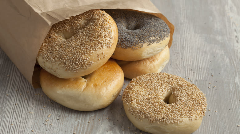 Bagels in bag