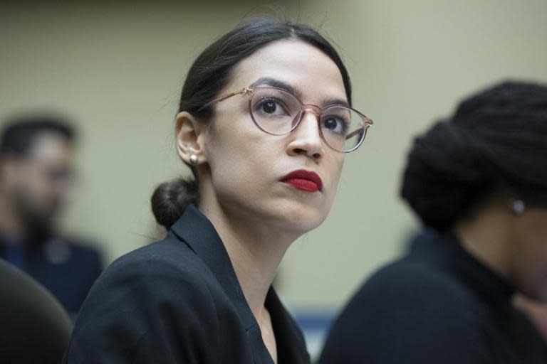 Alexandria Ocasio-Cortez called Donald Trump’s “bluff” after he misquoted her in a tweet defending himself against growing calls for his impeachment.The Democratic congresswoman told broadcaster ABC that the Democrats have “a very real risk of losing the presidency to Donald Trump” if the party does not have a candidate in 2020 who will fight for “true transformational change” in people's lives.In a tweet posted on Sunday, Mr Trump used an edited version of Ms Ocasio-Cortez’s quote to hit back at those calling for his impeachment.“'I think we have a very real risk of losing the Presidency to Donald Trump,'" tweeted Trump, citing Ms Ocasio-Cortez's quote. “I agree, and that is the only reason they play the impeach card, which cannot be legally used!”In response, the New York congresswoman tweeted: “Mr. President, you’re from Queens. You may fool the rest of the country, but I'll call your bluff any day of the week.“Opening an impeachment inquiry is exactly what we must do when the President obstructs justice, advises witnesses to ignore legal subpoenas & more.”She concluded her response with “Bye” and a waving-hand emoji.The back-and-forth between Mr Trump and Ms Ocasio-Cortez on Twitter comes as dozens of Democrats call to impeach the president, even as House Speaker Nancy Pelosi has quashed the prospect of impeachment for now.In her interview with ABC's Jonathan Karl, Ms Ocasio-Cortez said Mr Trump's recent Oval Office meeting with George Stephanopoulos was the latest indication of why Mr Trump should be held accountable to “the rule of law.” During the meeting, the US president acknowledged he would consider accepting information on his political opponents from a foreign government.“I think every day that passes, the pressure to impeach grows and I think that it's justifiable, I think the evidence continues to come in,” she said.“I believe that with the president now saying he is willing to break the law to win re-election, that transcends partisanship, it transcends party lines, and this is now about the rule of law in the United States of America.”Her sentiment is reflective of a recent spike among Democratic voters pushing for impeachment. A poll released on Sunday from NBC News and the Wall Street Journal found that 48 per cent of Democratic voters back impeachment, up from 30 per cent last month. But the poll found that the nation remains largely divided on the issue, with Republican and independent voters opposing impeachment hearings.Mr Trump's tweet quoting the New York congresswoman came towards the end of a busy Sunday for him on Twitter. This saw him sending Father's Day wishes even to his “worst and most vicious critics, of which there are fewer and fewer”, sharing a video of lawmakers and pundits doubting his 2016 campaign and congratulating golfer Gary Woodland for winning the US Open.The US president also thanked Israeli Prime Minister Benjamin Netanyahu for inaugurating Trump Heights, Israel's newest town on the Golan Heights. The town is located in the same area that Trump recognised in March as being part of sovereign Israel.Ms Ocasio-Cortez also commented on the candidacy of former vice president Joe Biden on Sunday, saying that he still has some work to do to change his behaviour towards women.Asked whether she believes Mr Biden understands some of the concerns that have been raised regarding his behaviour, she said: “I think that's something that he has to kind of show the electorate."You know, I think that it is an issue where there is a struggle; I'll be completely honest.”When asked whether Mr Trump would be re-elected if the Democrats do not nominate someone who identifies as a true progressive, Ms Ocasio-Cortez warned against electing a president who advocated for “half-measures”, such as someone who would not fight for a $15 minimum wage, a tuition-free college initiative or advancing women's rights. She reiterated her concern of what that would mean for 2020.“I think we have a very real risk of losing the presidency,” she said.Washington Post