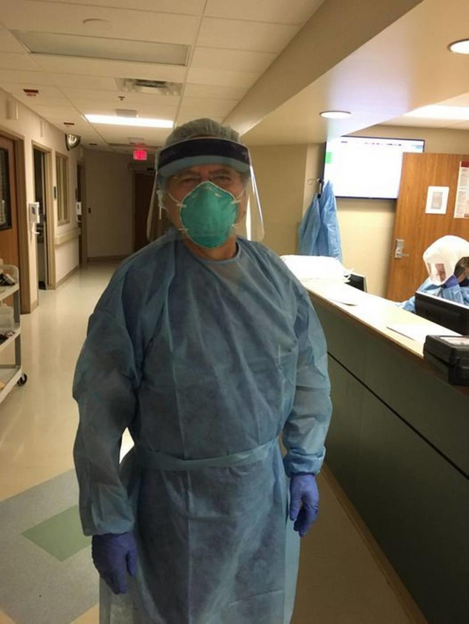 Eastern Idaho Regional Medical Center posted a photo of Kenneth Krell, 71, in April 2020 when health care workers were just beginning to wear protective equipment as a precaution against COVID-19.