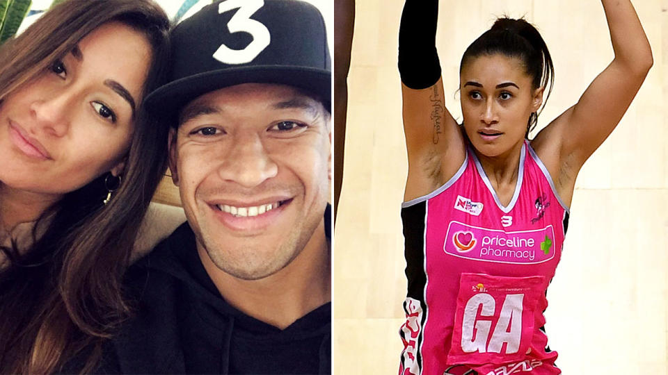 Maria and Israel Folau, pictured here throughout various stages of 2019.