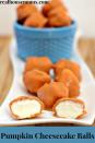 <p>Any kid will love these bright cheesecake truffles covered in pumpkin spice-flavored melting chocolate. </p><p><strong>Get the recipe at <a href="http://realhousemoms.com/pumpkin-cheesecake-balls/" rel="nofollow noopener" target="_blank" data-ylk="slk:Real Housemoms;elm:context_link;itc:0;sec:content-canvas" class="link ">Real Housemoms</a>.</strong> </p>